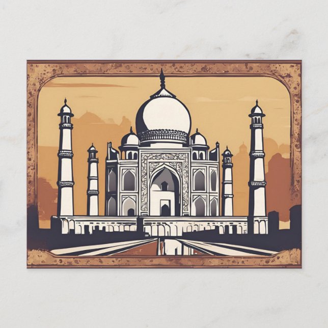 Carte postale vintage Retro Taj Mahal (Devant)