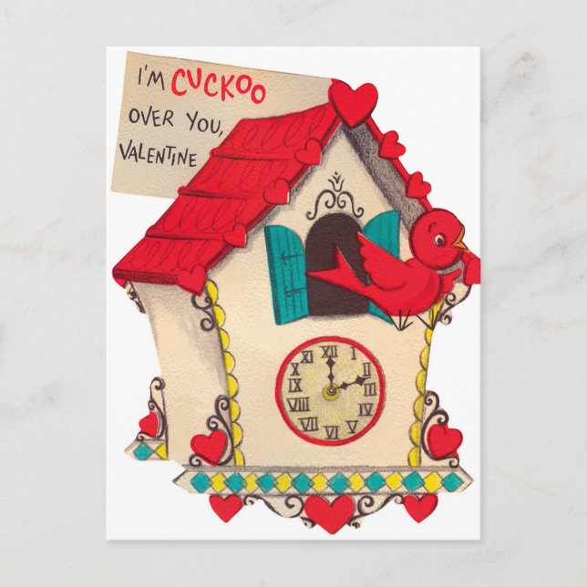 Carte postale Vintage Retro Valentine bird (Devant)