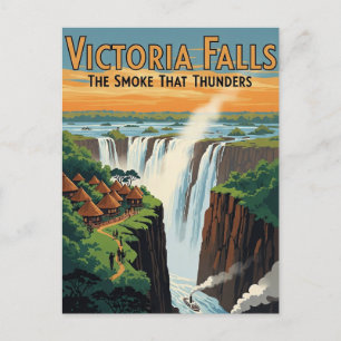 Carte Postale Vintage Retro Victoria Falls Travel