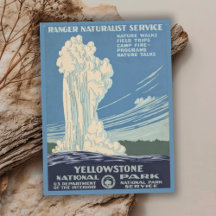 Vintage Retro Yellowstone National Park Travel