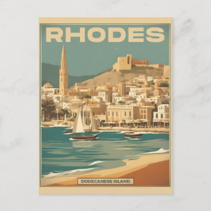 Carte Postale Vintage Rhodes Grèce - Rhodes Island Greece trip