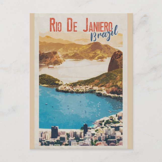 Carte Postale Vintage Rio de Janeiro Brésil Voyage rétro (Devant)