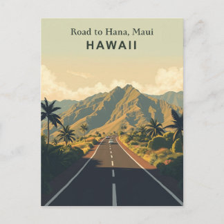 Carte Postale Vintage Road to Hana, Maui, Hawaii Travel