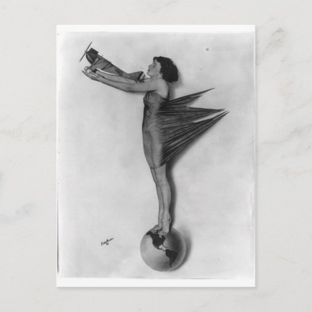 Carte Postale Vintage Rocket Lady (Devant)