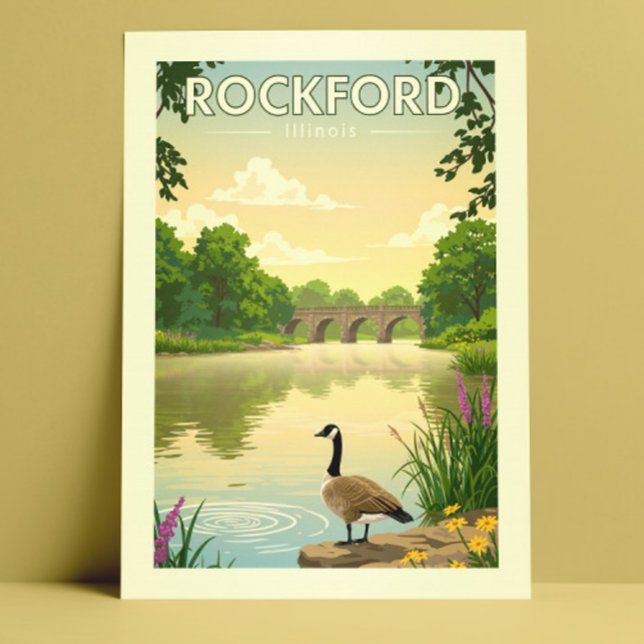 Carte Postale Vintage Rockford Illinois (Créateur téléchargé)