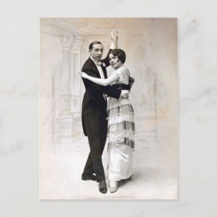 Carte Postale Vintage Romance Ballroom Dance Couple