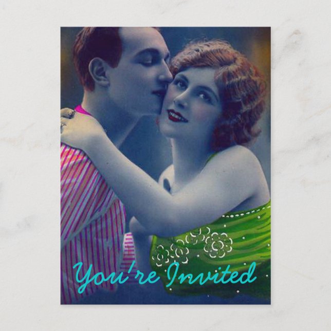 Carte postale vintage Romance Couple Mariage (Devant)