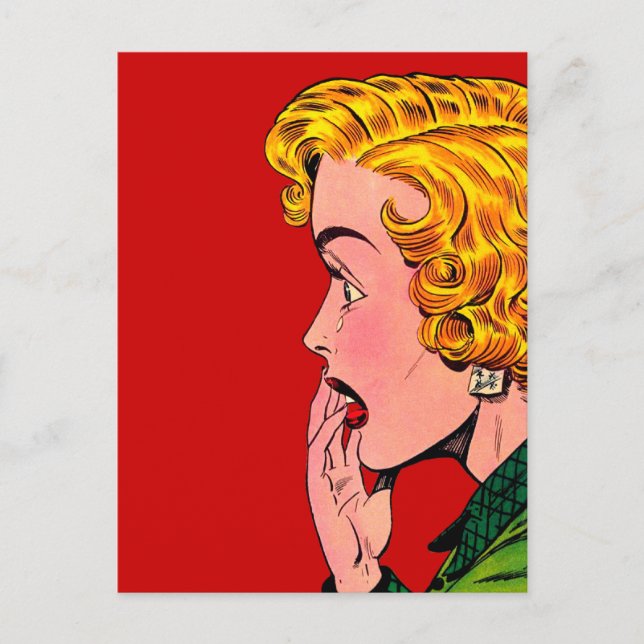 Carte Postale Vintage Romance Novel Girl Comic Art (Devant)