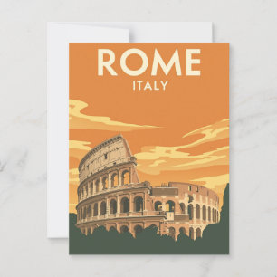 Carte Postale Vintage Rome Colisée Italie Poster de voyage