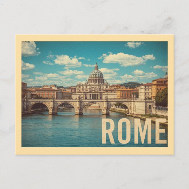 Carte Postale Vintage Rome Travel (Devant)