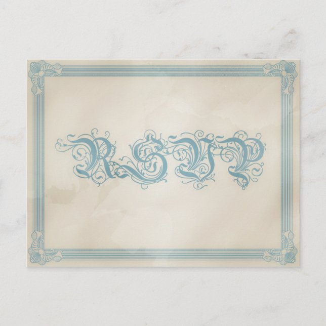 Carte postale vintage rouge blanc et bleu RSVP (Devant)