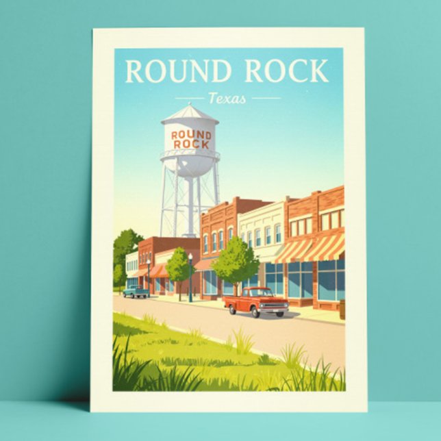 Carte Postale Vintage Round Rock Texas (Créateur téléchargé)