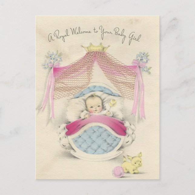 Carte Postale Vintage "Royal Baby Girl" (Devant)