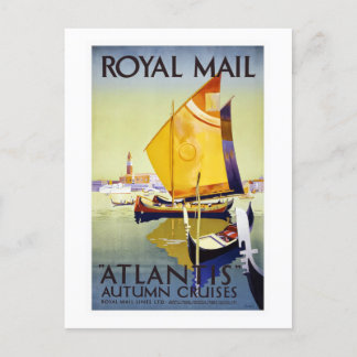 Carte Postale Vintage Royal Mail Atlantis Autumn Cruises Travel