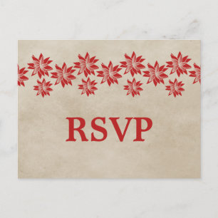 Carte postale Vintage RSVP Red Floral