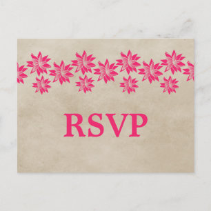 Carte postale Vintage RSVP rose