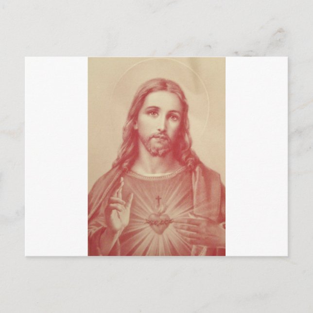 Carte Postale Vintage Sacred Heart de Jésus (Devant)