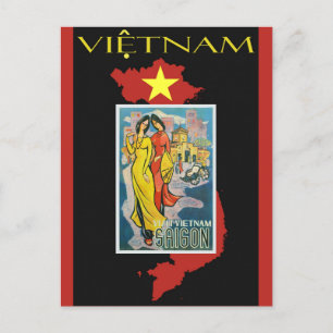 Carte Postale Vintage Saigon Vietnam Travel