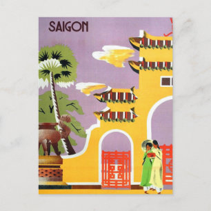 Carte Postale Vintage Saigon Vietnam Travel