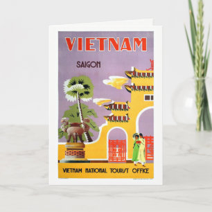 Carte postale vintage Saigon Vietnam Travel