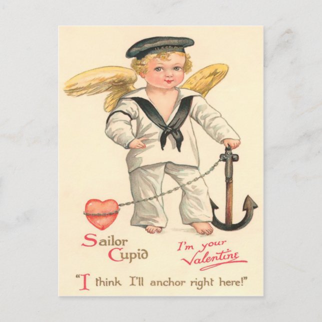 Carte postale vintage Sailor Cupid Valentine (Devant)