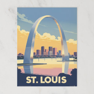 Carte Postale Vintage Saint-Louis Gateway Arch Cityscape
