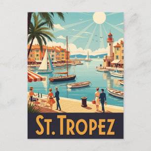 Carte Postale Vintage Saint-Tropez France Travel