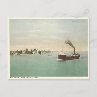 Carte Postale Vintage Sainte Claire Flats Detroit Michigan