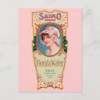 Carte Postale Vintage Salko Florida Étiquette de parfum d'eau
