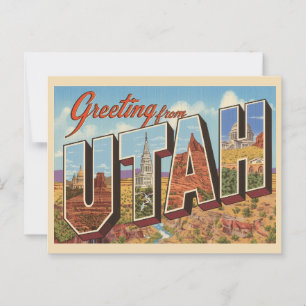 Carte Postale Vintage "Salut de l'Utah"