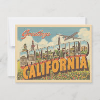 Vintage "Salutations de Bakersfield, Californie