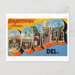 Carte Postale Vintage Salutations de Dover, Delaware