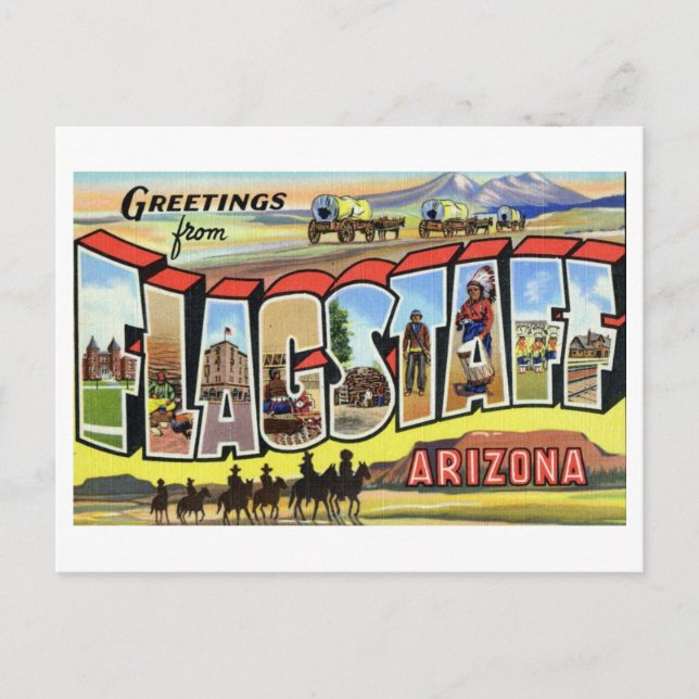 Carte Postale Vintage Salutations de Flagstaff, Arizona (Devant)