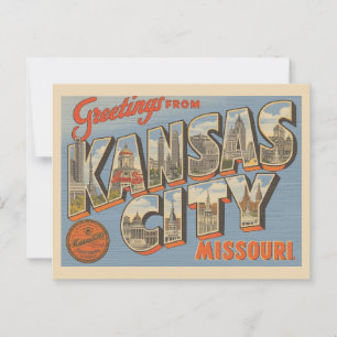 Carte Postale Vintage "Salutations de Kansas City, Missouri"