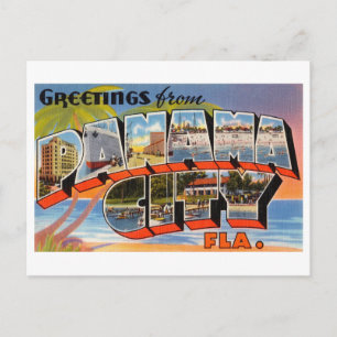 Carte Postale Vintage Salutations de Panama City, Floride