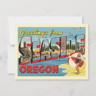 Carte Postale Vintage "Salutations du bord de mer, Oregon"