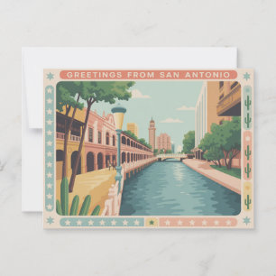 Carte postale vintage San Antonio   Salutations de