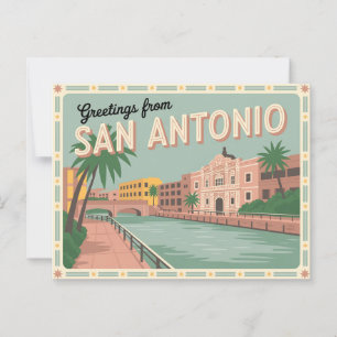 Carte postale vintage San Antonio   Salutations de