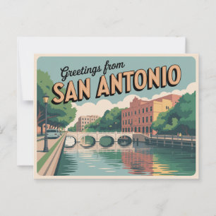 Carte postale vintage San Antonio   Salutations de