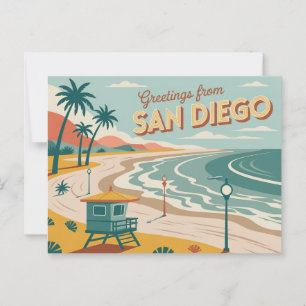 Carte postale vintage San Diego   Salutations de