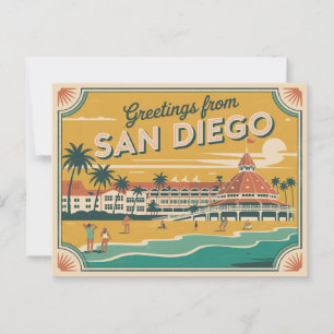 Carte postale vintage San Diego   Salutations de