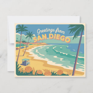 Carte postale vintage San Diego   Salutations de