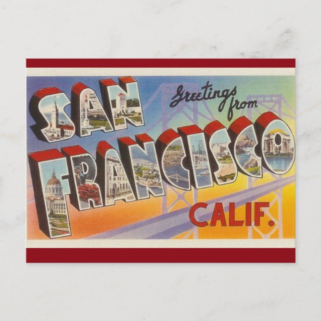 Carte postale Vintage San Francisco (Devant)