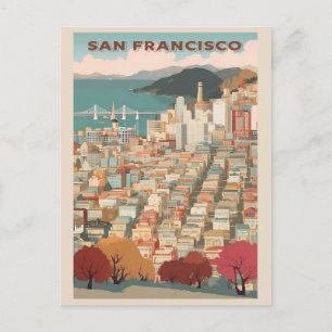 Carte Postale Vintage San Francisco California City Skyline