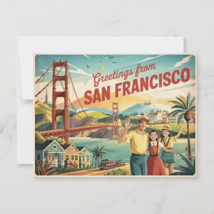 Carte postale vintage San Francisco Salutations