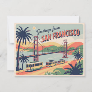 Carte postale vintage San Francisco Salutations
