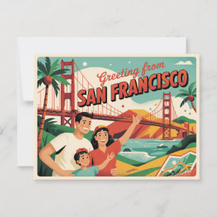 Carte postale vintage San Francisco   Salutations 