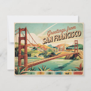 Carte postale vintage San Francisco   Salutations 