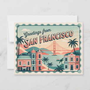 Carte postale vintage San Francisco   Salutations 