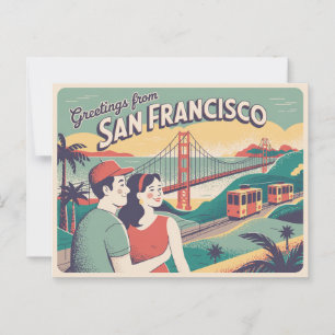 Carte postale vintage San Francisco   Salutations 